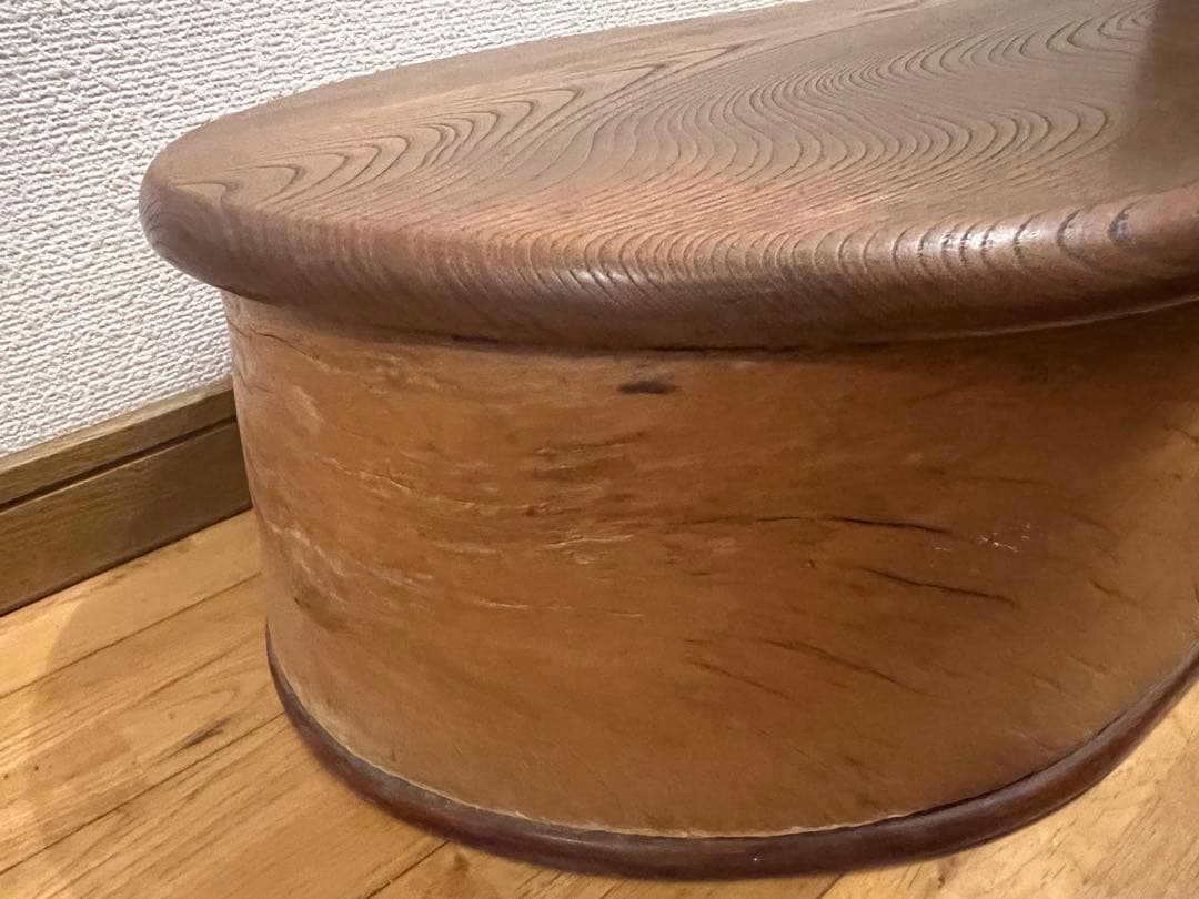 取込盆　槐　切り株　こぶ　木製スツール　花台　古道具　茶道具