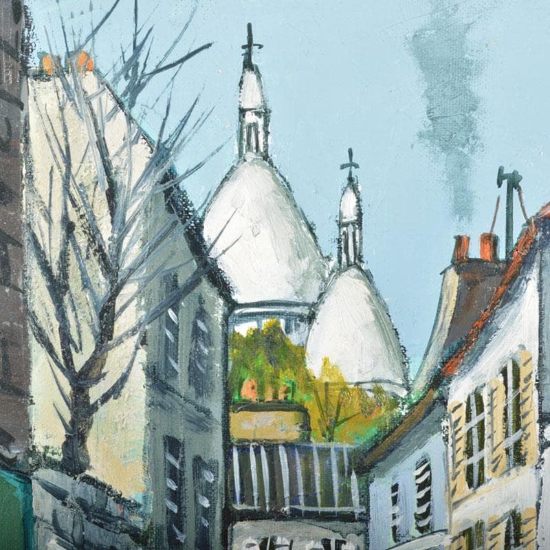 洋画家　藤森悠二作　油絵　F4号　「リコスティック小路」　額装　V　R4704B