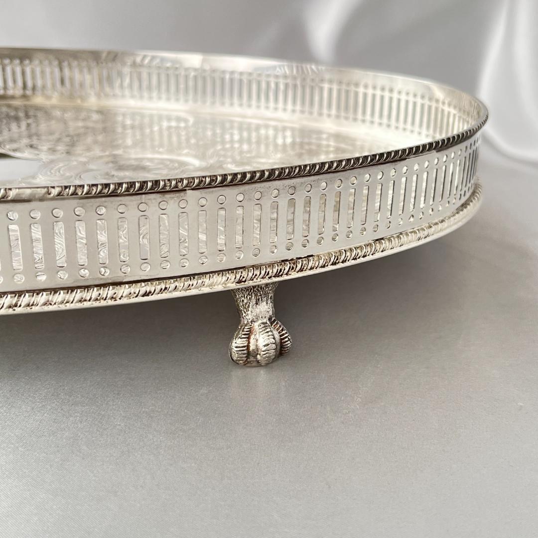 【英国】 ギャラリートレー オーバル型 40cm クロウフット