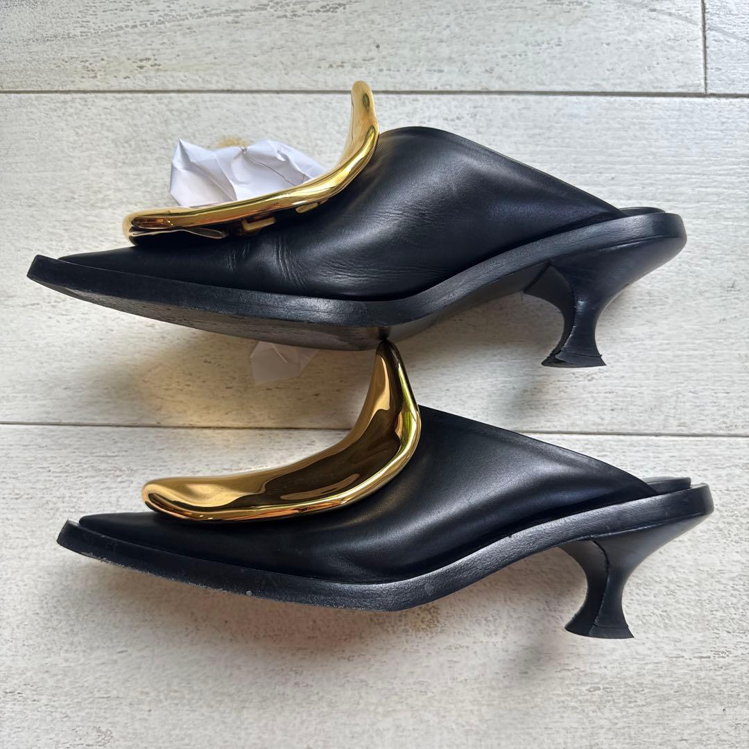 jil sander メタルミュール35 ポインティドトゥサンダル 保存袋付き