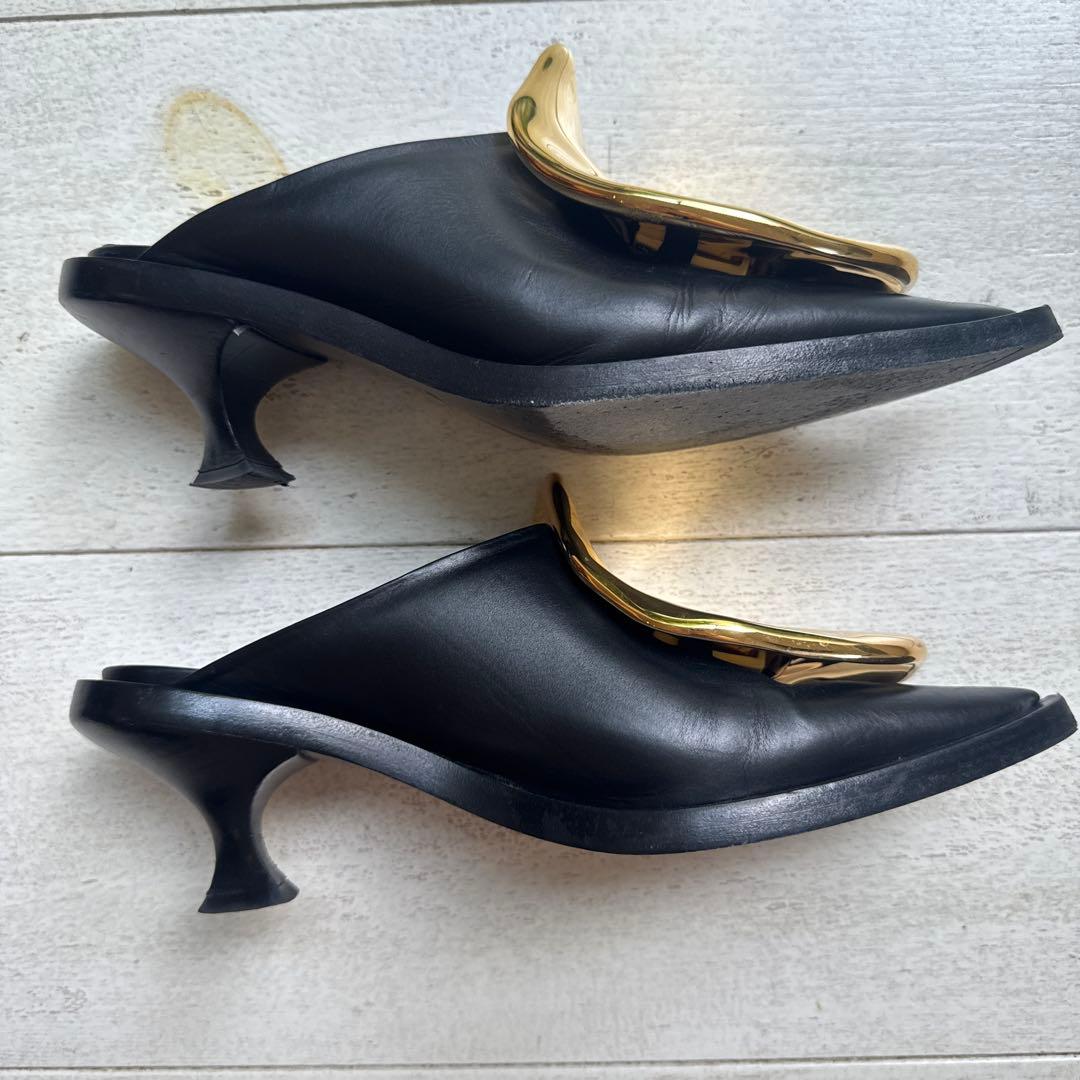 jil sander メタルミュール35 ポインティドトゥサンダル 保存袋付き