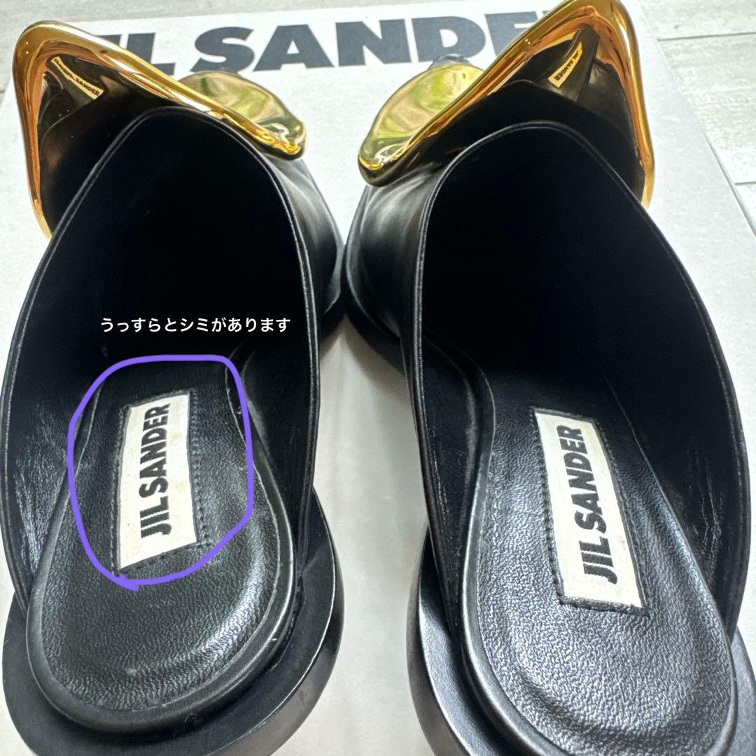 jil sander メタルミュール35 ポインティドトゥサンダル 保存袋付き