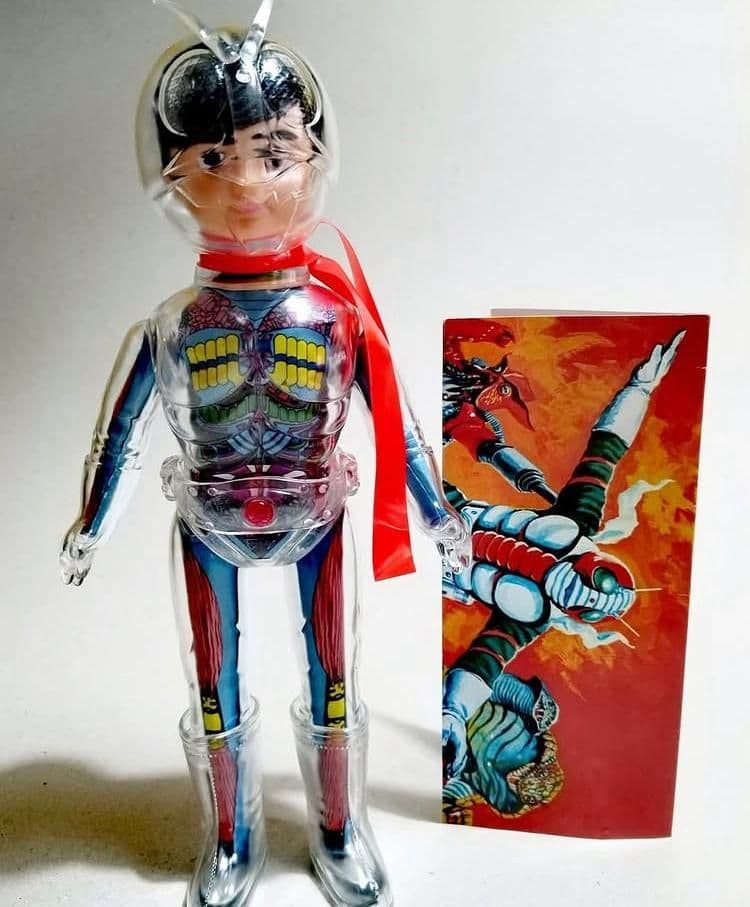 仮面ライダー ソフビ 改造人間 仮面ライダー スケルトン クリア 25cm