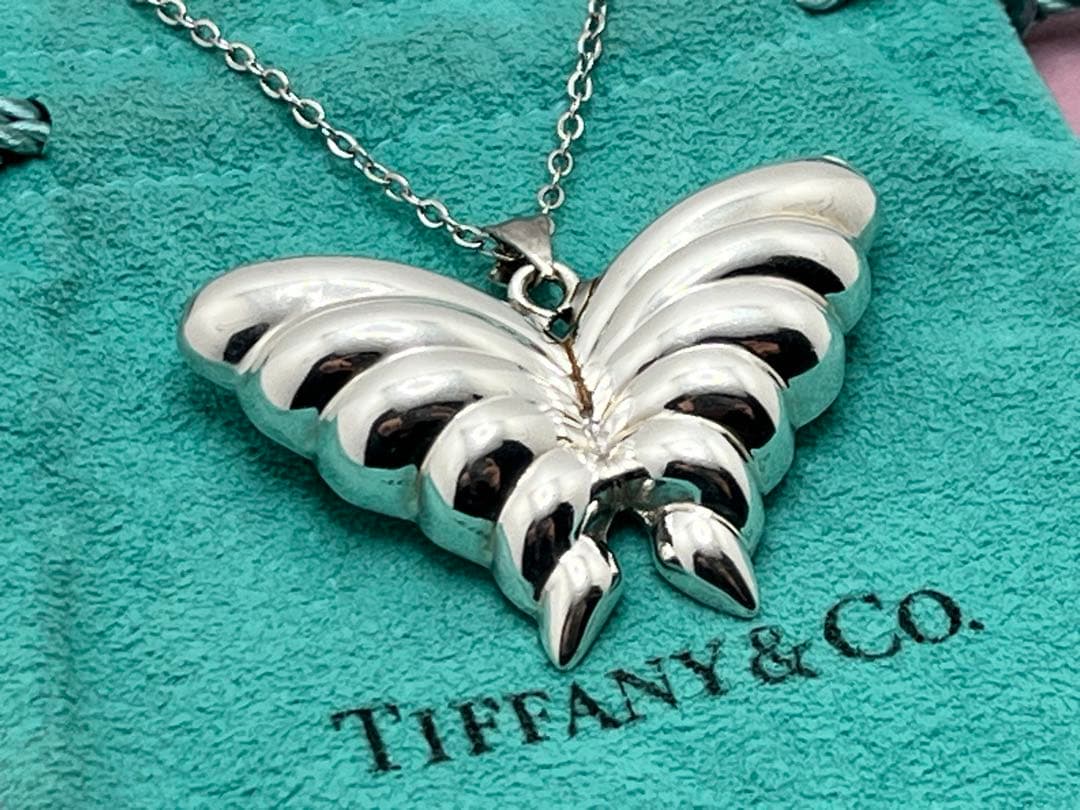 h294 オールド　ティファニー　バタフライ　ブローチ　ネックレストップ　925