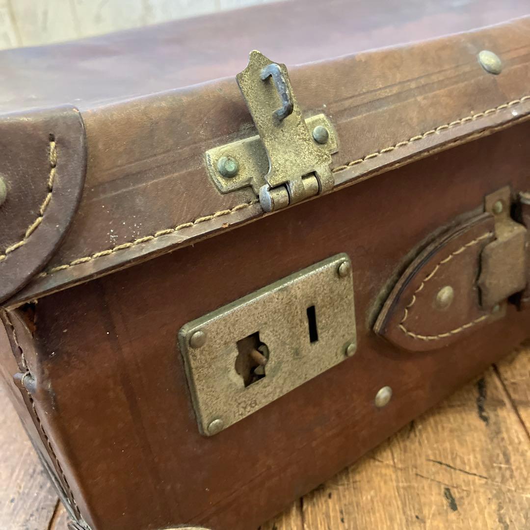 昭和レトロ アンティーク ヴィンテージ レザートランクケース スーツケース古道具