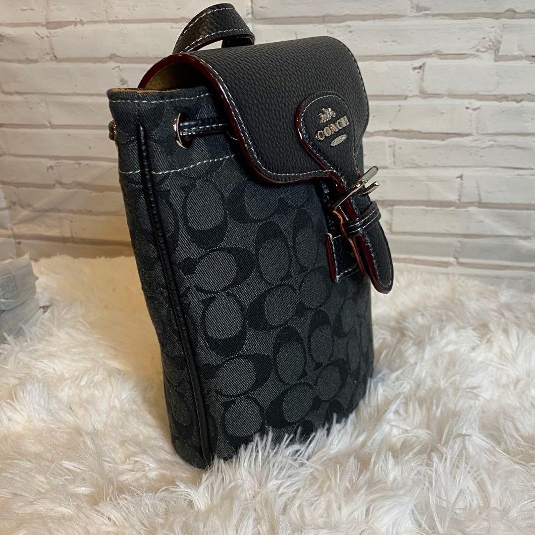 【新品・未使用】 COACH シグネチャー バケットバッグ 黒　ブラック