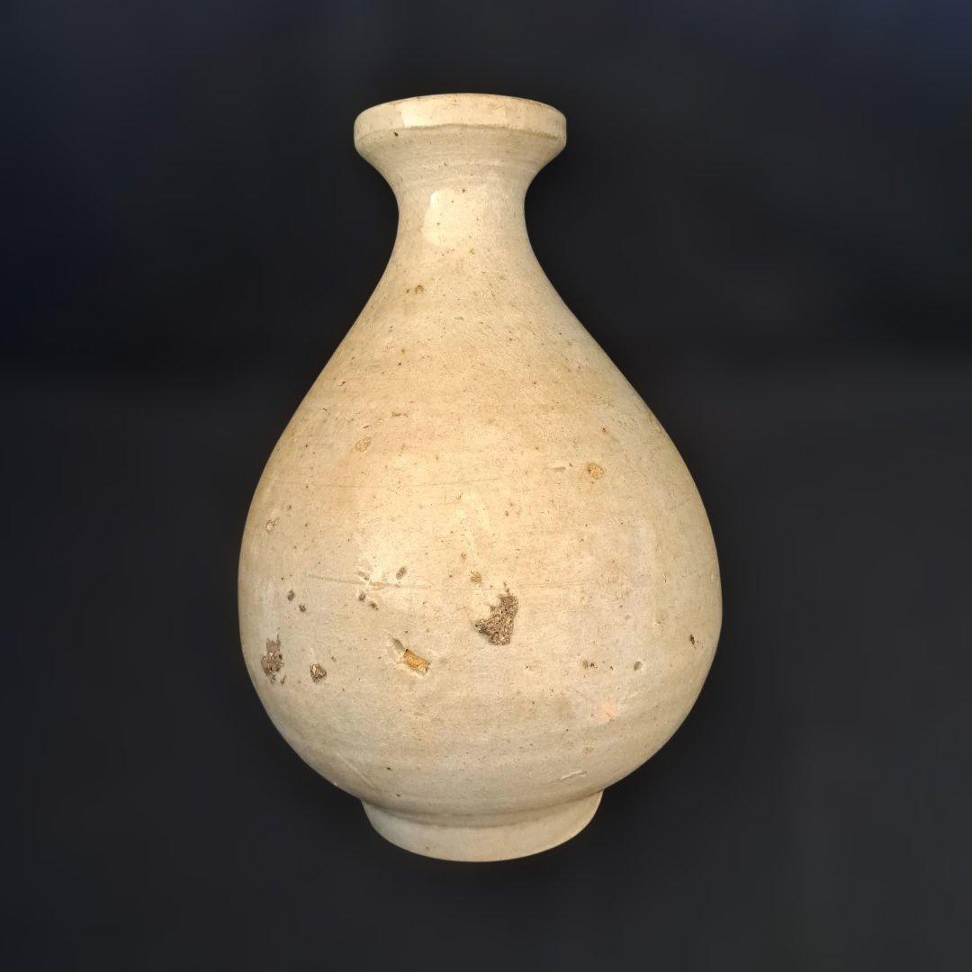 「特別出品！ これぞ骨董！」 李朝 白磁徳利 (幅13cm 高さ20cm) 骨董