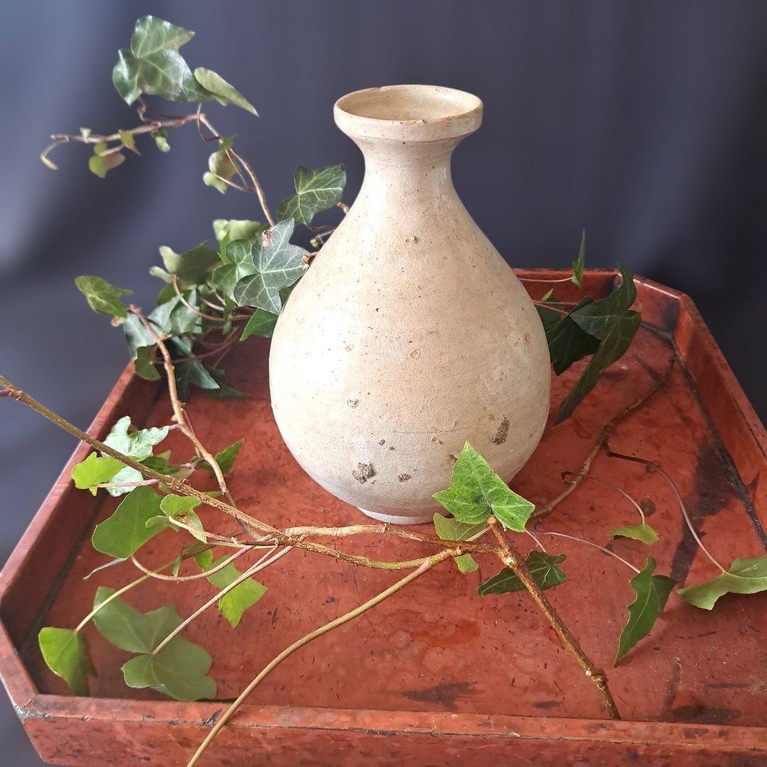 「特別出品！ これぞ骨董！」 李朝 白磁徳利 (幅13cm 高さ20cm) 骨董