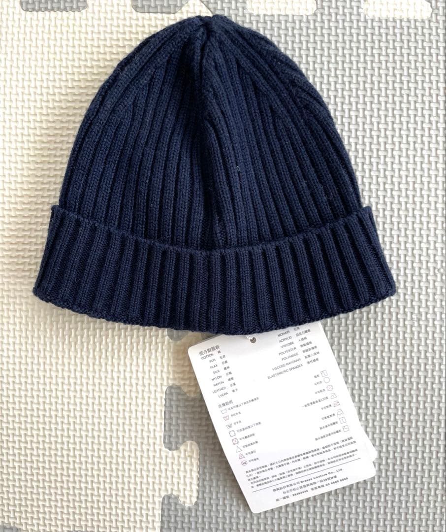 【タグ付き新品】MONCLER★正規品 ベビー　ネイビー ニット帽 XXXS