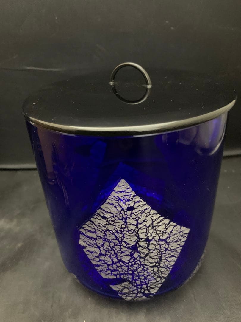 銀箔 水指 青ガラス水指　茶道具