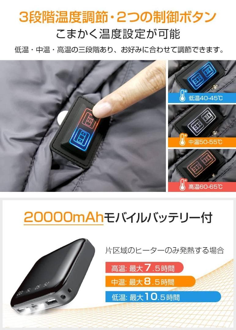 USB電気毛布 5WAY対応 モバイルバッテリー付き