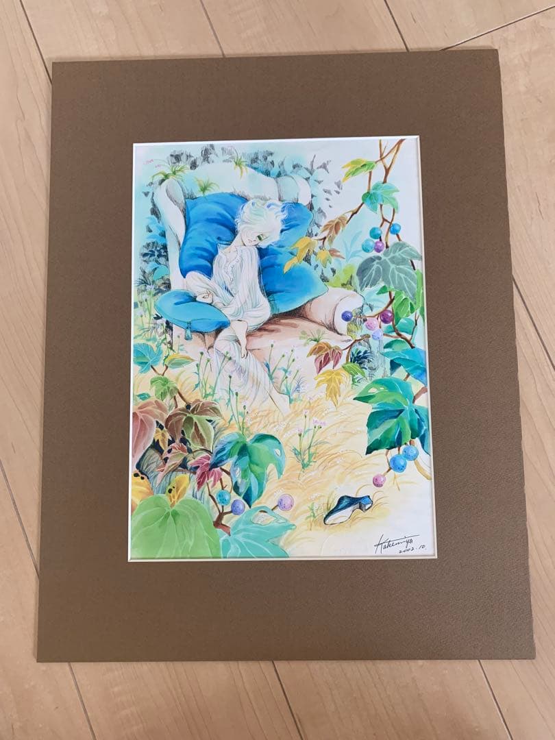 公式グッズ　竹宮恵子　風と木の詩　森の恵み　ジルベール　額入り複製画