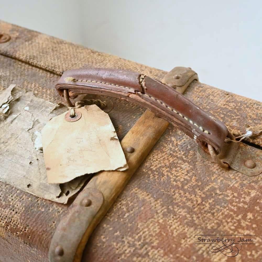 L3612-99-1 英国アンティーク トランク レザーバック 収納 レザー