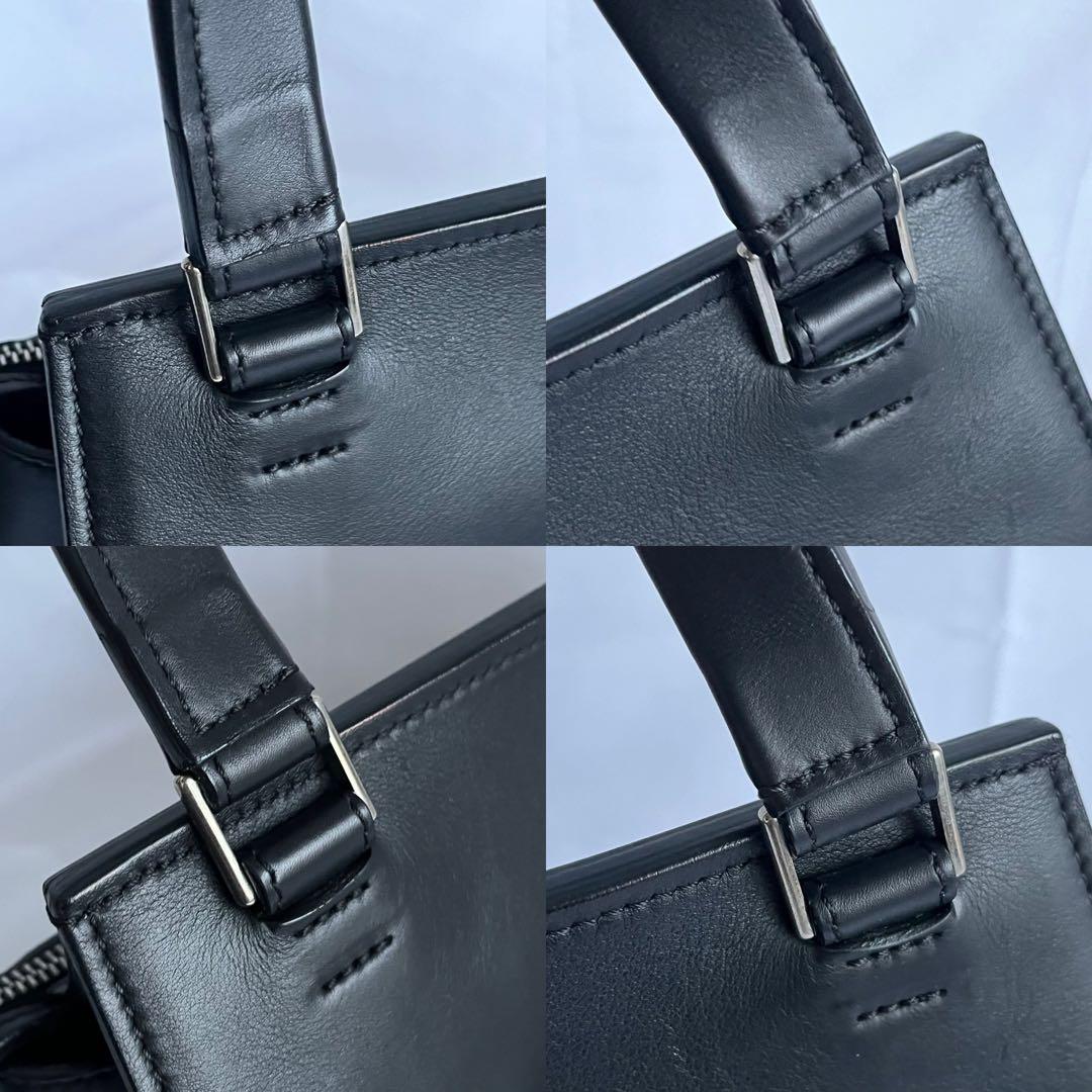 ✨極美品✨　CELINE エッジ　ハンドバッグ　バイカラー　レザー　ブラック