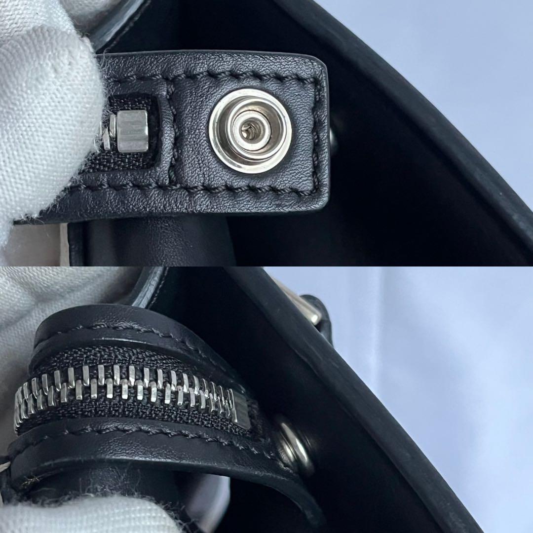 ✨極美品✨　CELINE エッジ　ハンドバッグ　バイカラー　レザー　ブラック