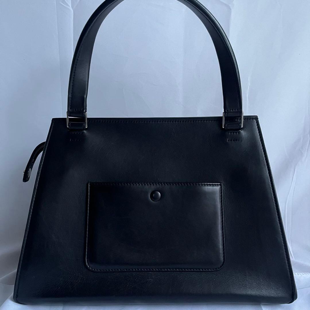 ✨極美品✨　CELINE エッジ　ハンドバッグ　バイカラー　レザー　ブラック