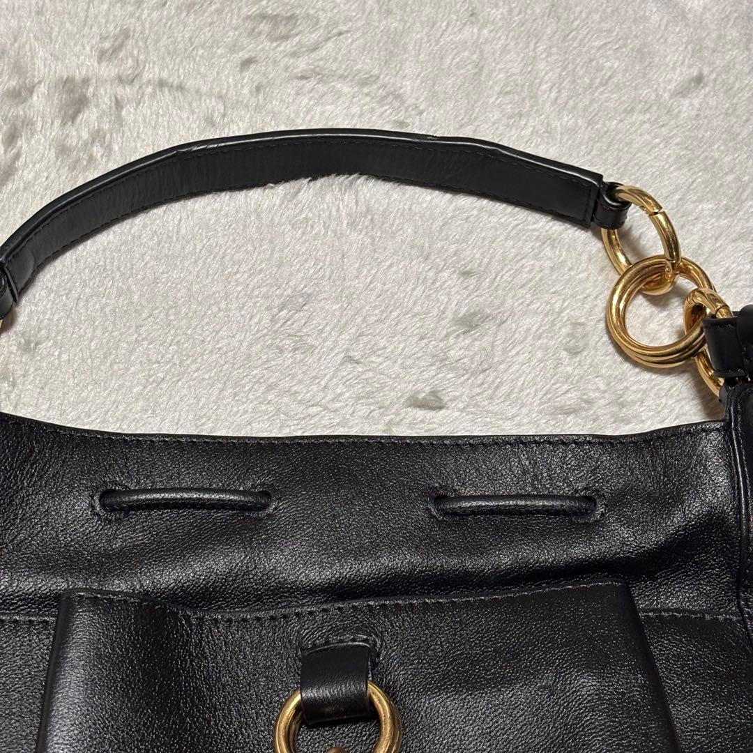 See By Chloe レザー 2way ショルダーバッグ ブラック×ゴールド