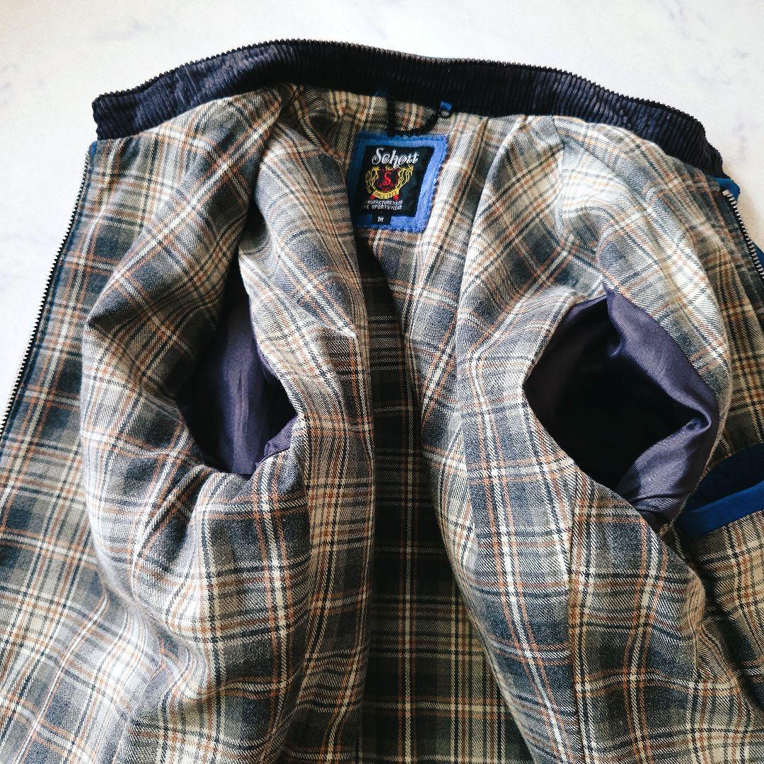 Schott クラシックレーサー レザージャケット M 青 シングルライダース