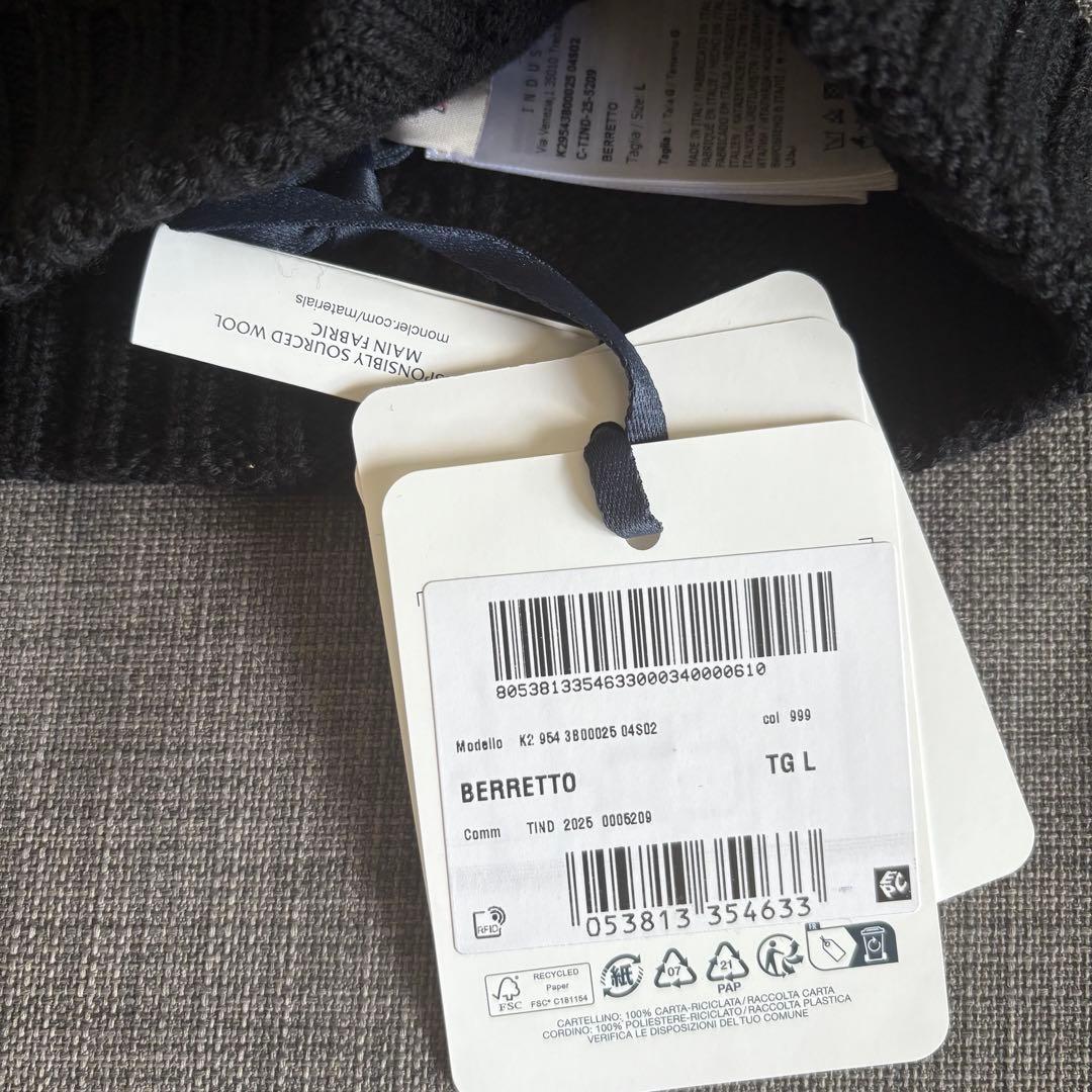 MONCLER モンクレール キッズ チルドレン ロゴパッチニット帽　ビーニー