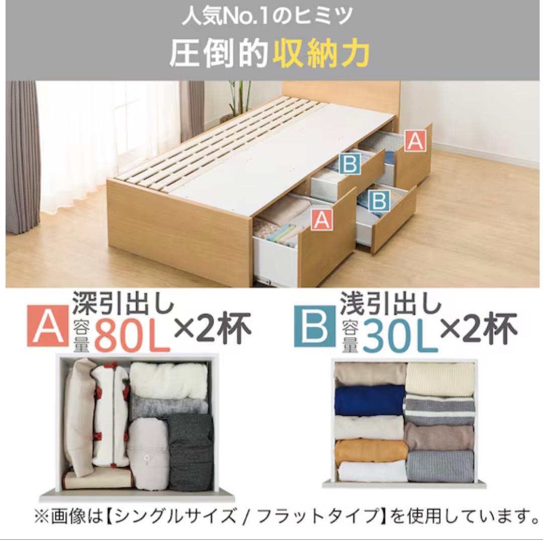 【美品】ニトリ チェストベッド ジオ 白