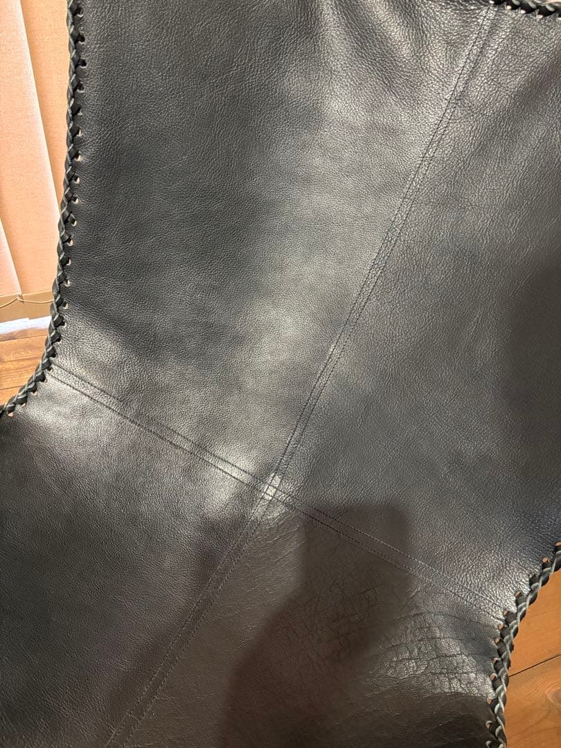 美品 ビカーサ購入 黒レザー バタフライチェア 手縫い 本革