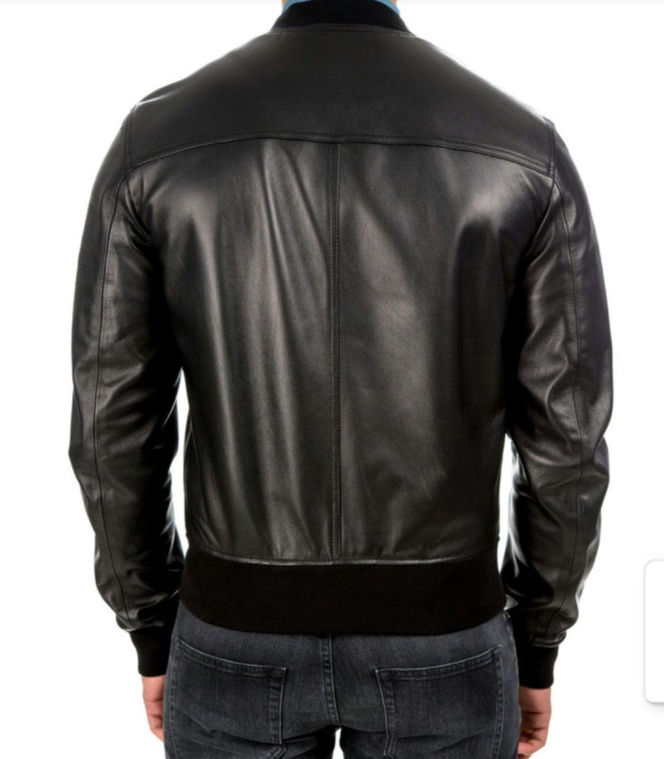 DOLCE&GABBANA ジップアップレザー ボンバージャケット 48