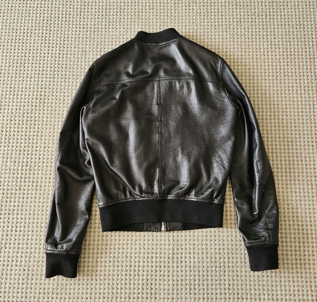 DOLCE&GABBANA ジップアップレザー ボンバージャケット 48