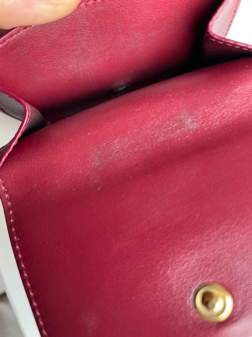 CELINE バーガンディ 三つ折り財布
