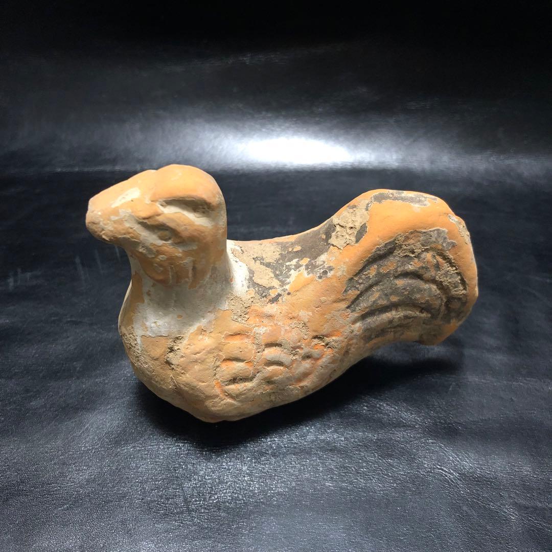 ◼️蔵から中国古銭と一緒の箱から出てきた5体の内の1体　鶏ニワトリ中国古美術土器