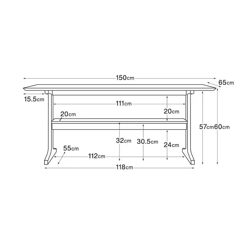 【送料込み】無印 リビングでもダイニングでもつかえるテーブル 幅1500