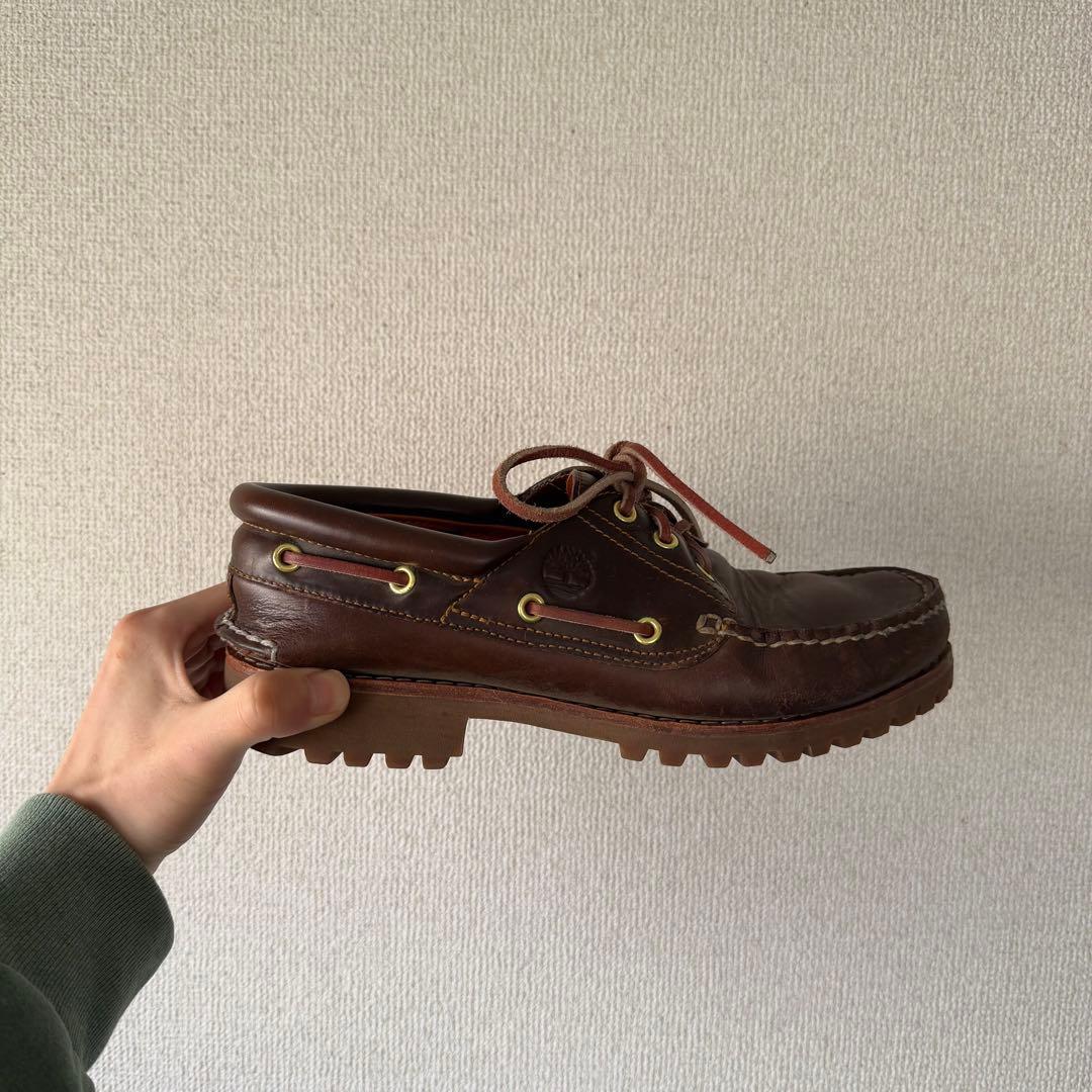 Timberland ダークブラウン モカシン　デッキシューズ　革靴　レザー