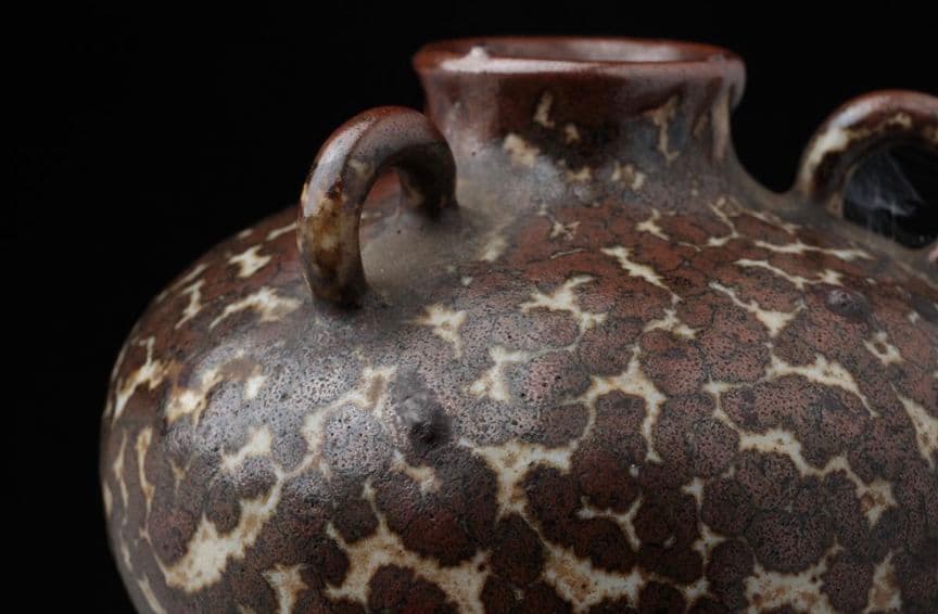 【古陶磁】吉州窯系 斑褐釉三耳小壷・褐釉斑三系小罐 中国古陶磁　中国美術