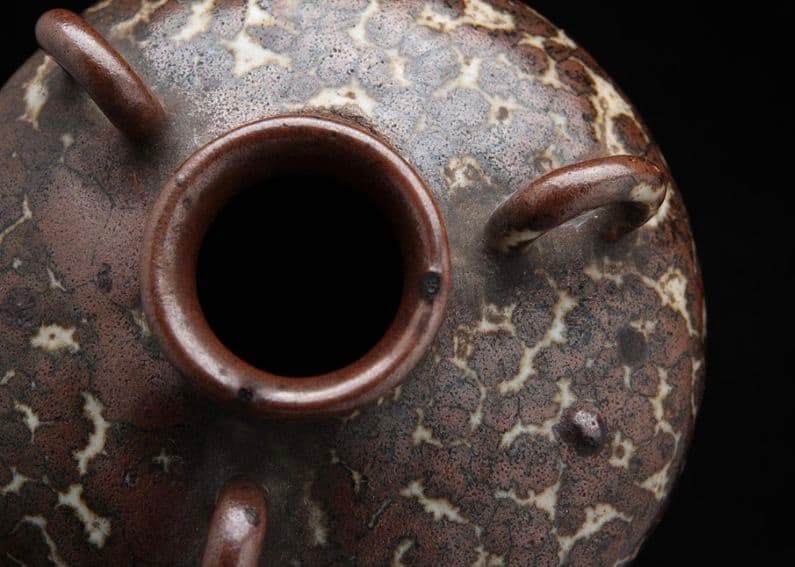 【古陶磁】吉州窯系 斑褐釉三耳小壷・褐釉斑三系小罐 中国古陶磁　中国美術