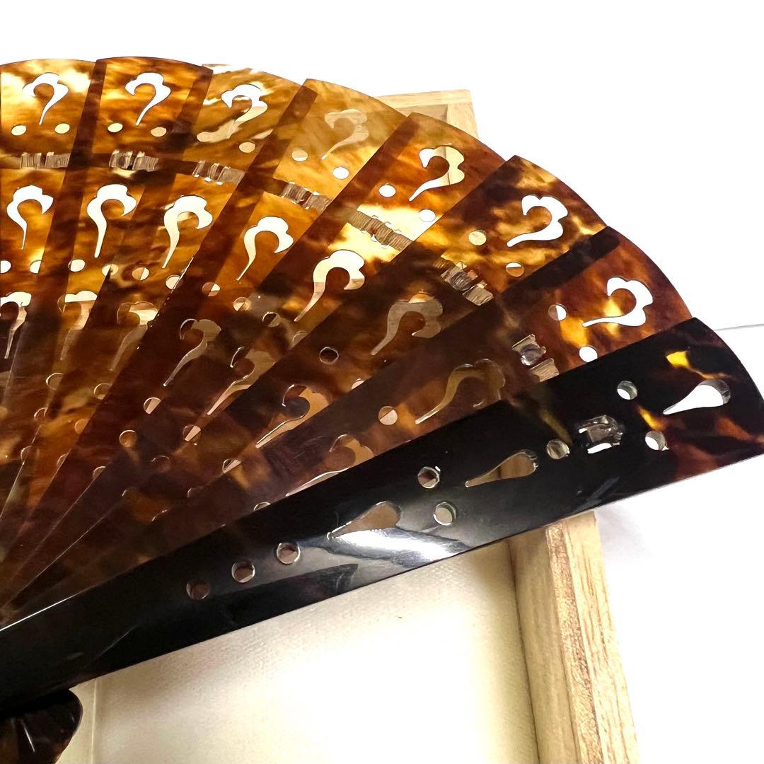 美品 鼈甲 ベッコウ べっ甲 扇子 センス せんす