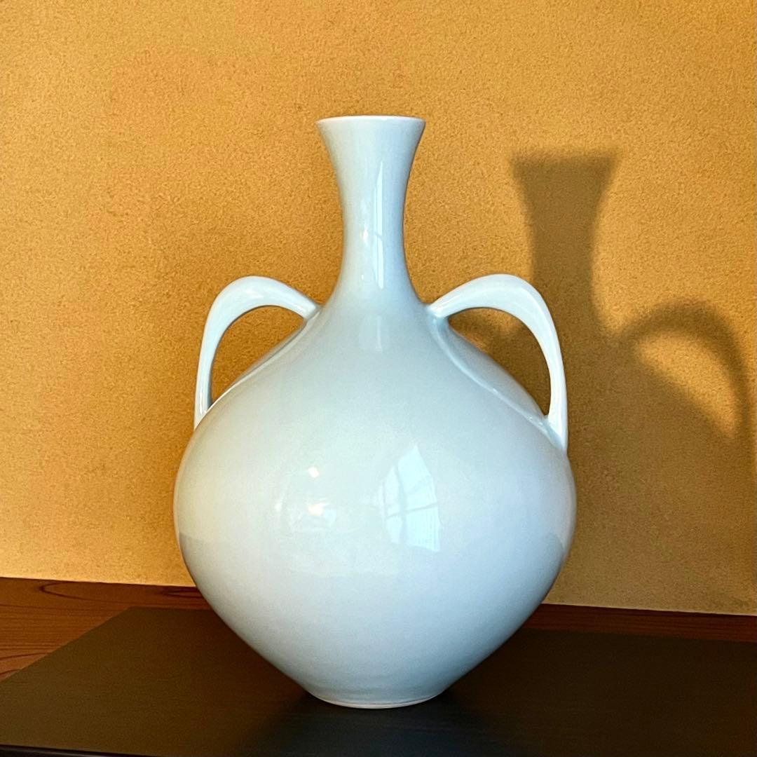 九谷焼 白磁 堂前忠正 作家もの 壺 つぼ 共箱 共布