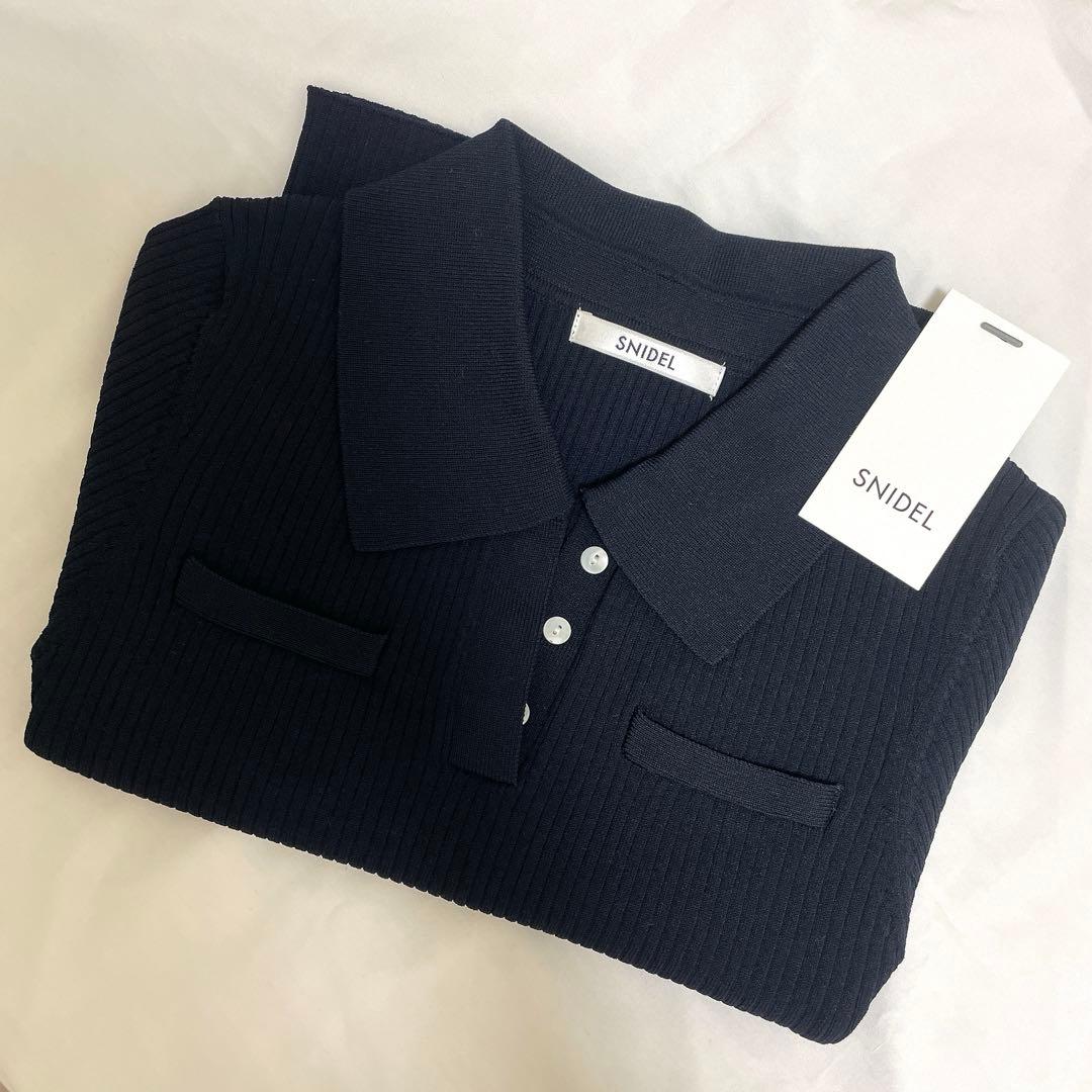 新品未使用☆即完売 SNIDEL スキッパーニットプルオーバー ネイビー