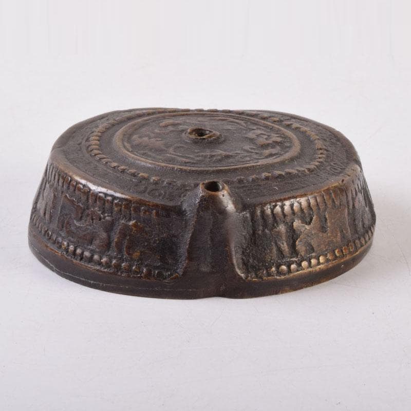 中国　古銅宣徳銅　唐草彫　水滴　時代箱　C　8473