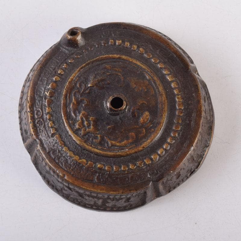 中国　古銅宣徳銅　唐草彫　水滴　時代箱　C　8473