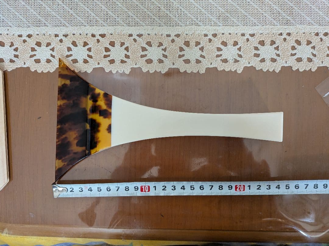 三味線バチ 白と茶色模様