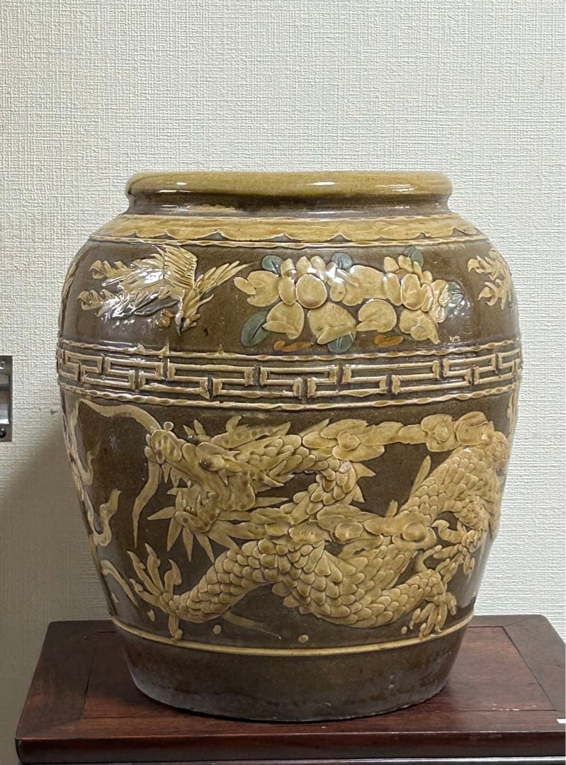 中国　龍紋大瓶　アンティーク　送料込み0912