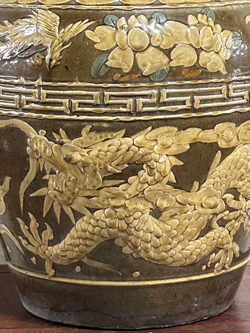 中国　龍紋大瓶　アンティーク　送料込み0912