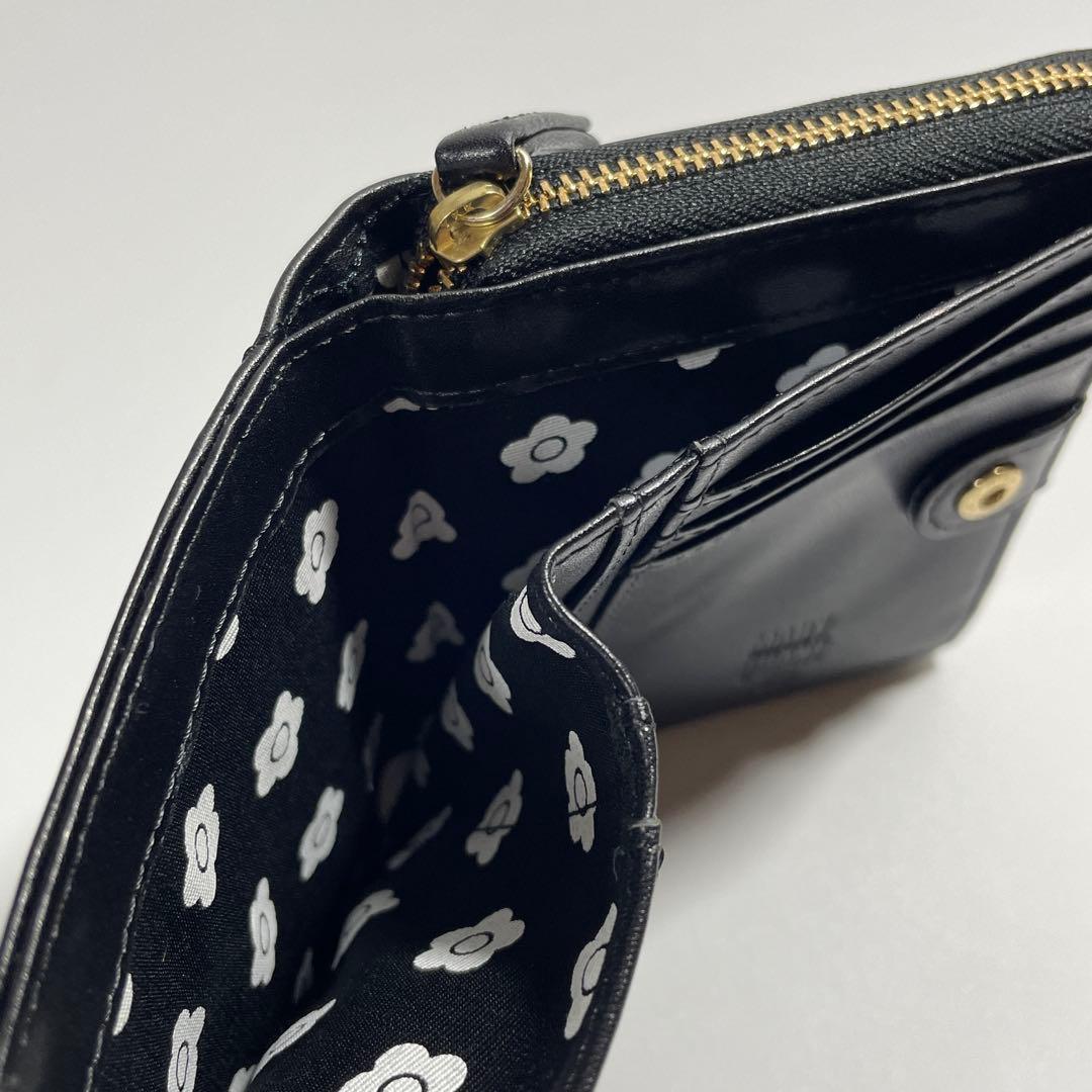 【まゆみ】マリークワント プチデイジーメタルキルト ウォレット 二つ折り
