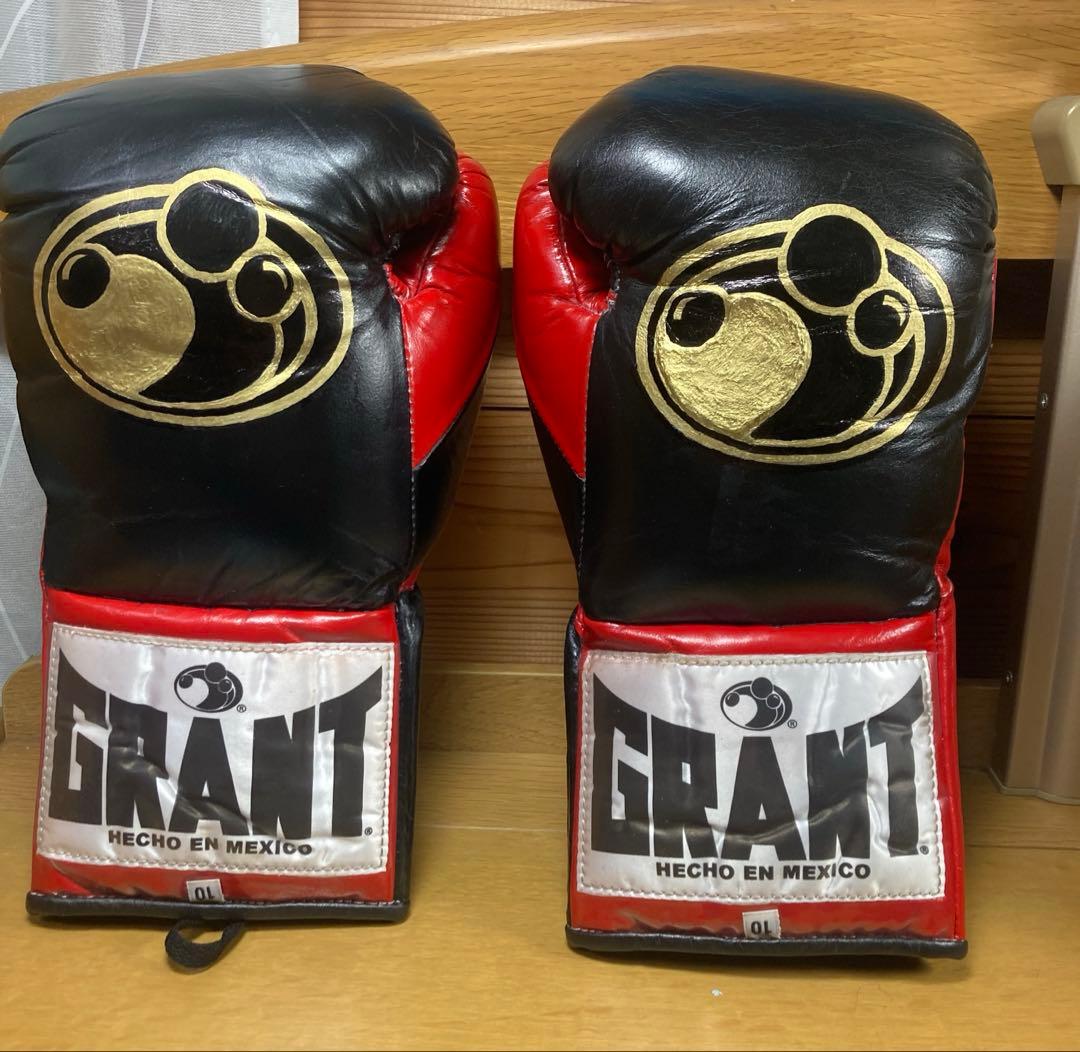 GRANT グラント ボクシンググローブ 黒/赤 10オンス カスタム品