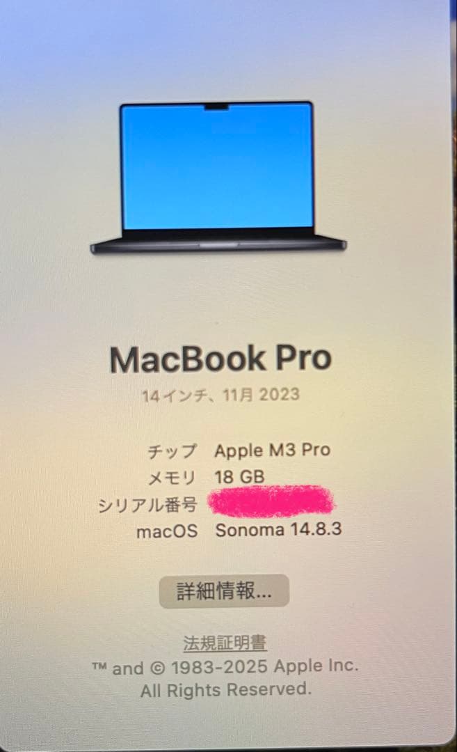 14インチ MacBook Pro M3【美品✨充電回数18回 保証つき】