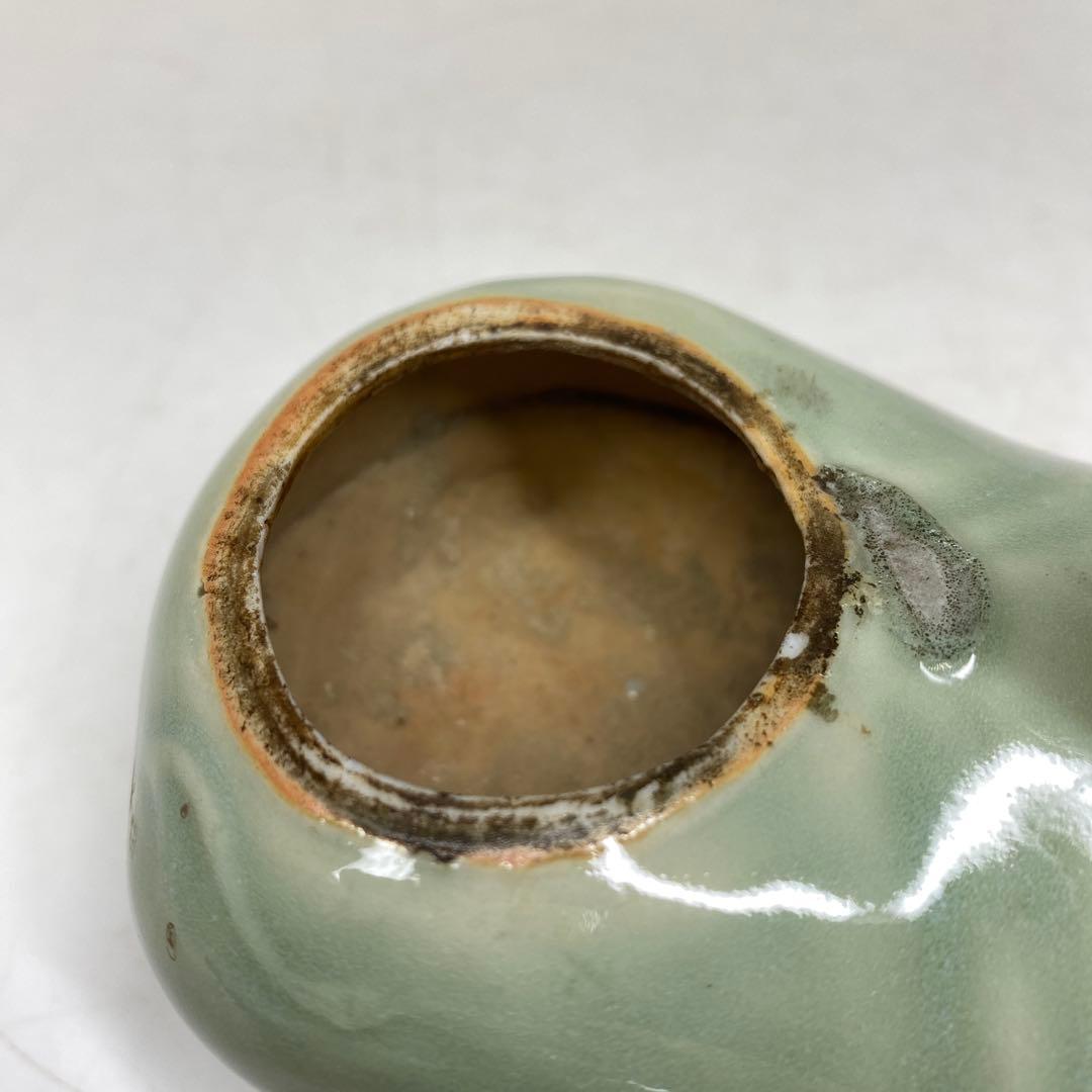 中国明時代　七官青磁　獅子　幅約11.2㎝　トコカ　東さ7-0629☆2F