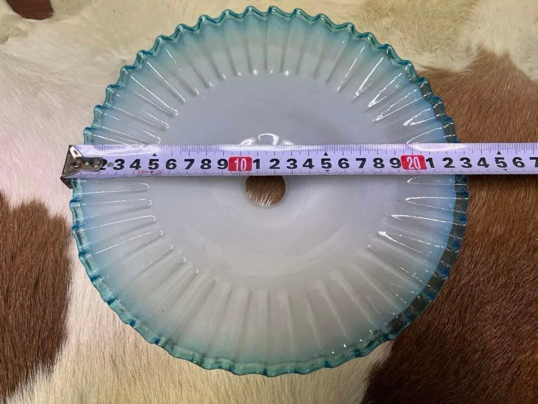 乳白 青色 色硝子 電傘 電笠 シェードランプ 氷コップ アンティーク