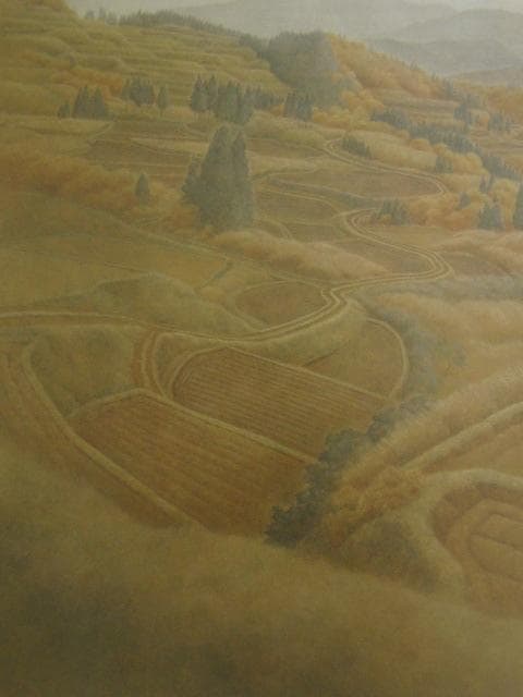 堀井利香、【高原の道】、希少な額装用画集より、新品額装付