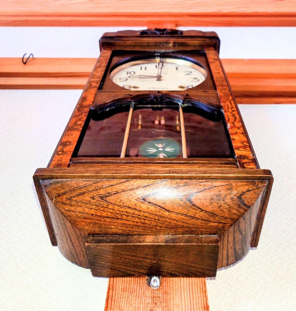 〈完動・美品〉栄計舎　OCCUPIED JAPAN　本打式宮型ゼンマイ振り子時計