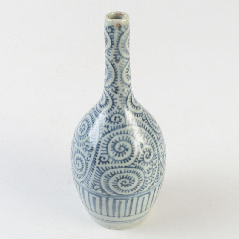 伊万里焼　古伊万里　染付　蛸唐草文　徳利　一輪挿　花生　V　9710