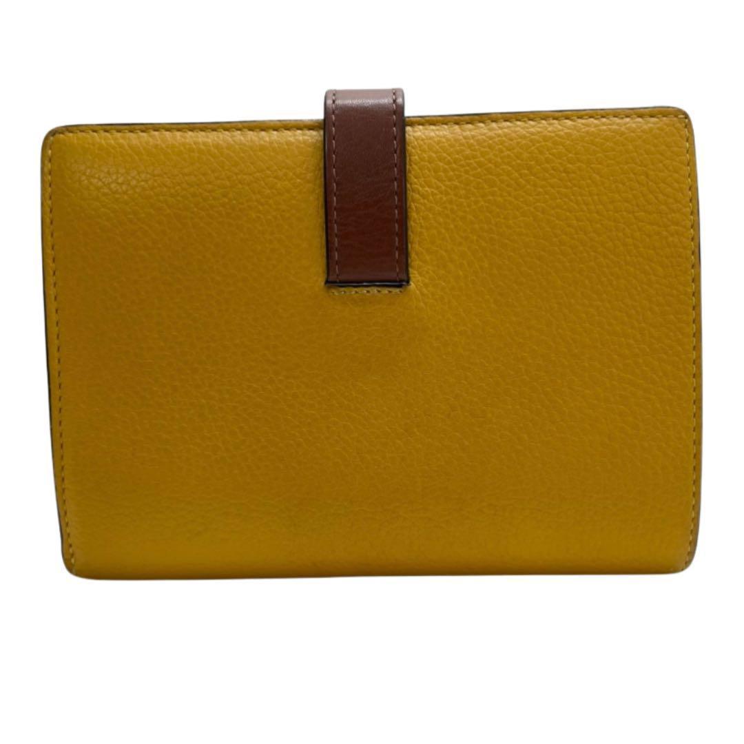 1575 LOEWE ロエベ 折り財布 アナグラム レザー イエロー